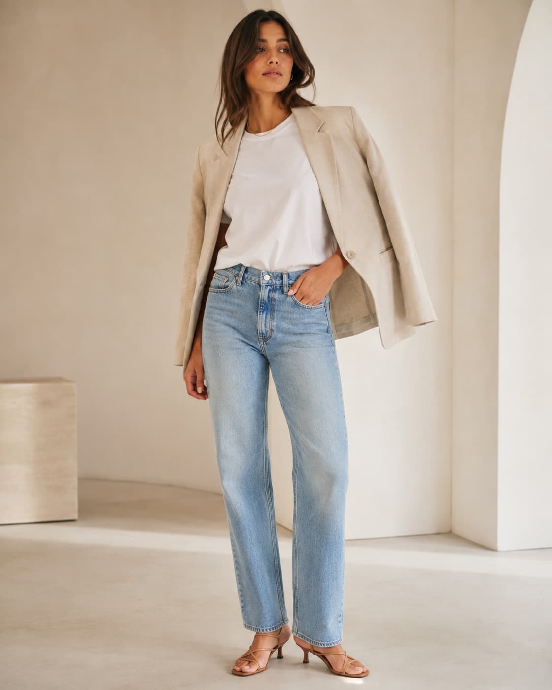 Unstructured Linen Blazer
